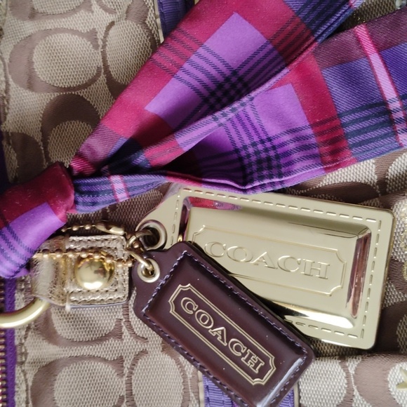 COACH POPPY  Tartan Plaid Tote Bag - Picture 3 of 16